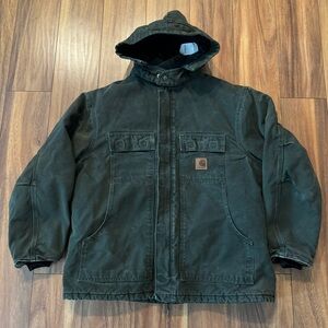 Vintage Carhartt Men Arctic Quilt Lined Barn Chore Jacket  C28 MOS XL Hoodie